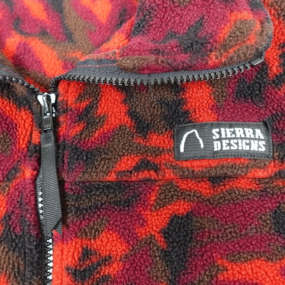 Vintage Sierra Designs Fleece Jacket Womens Large Camo Leaf Print Made in Canada - Picture 6 of 13